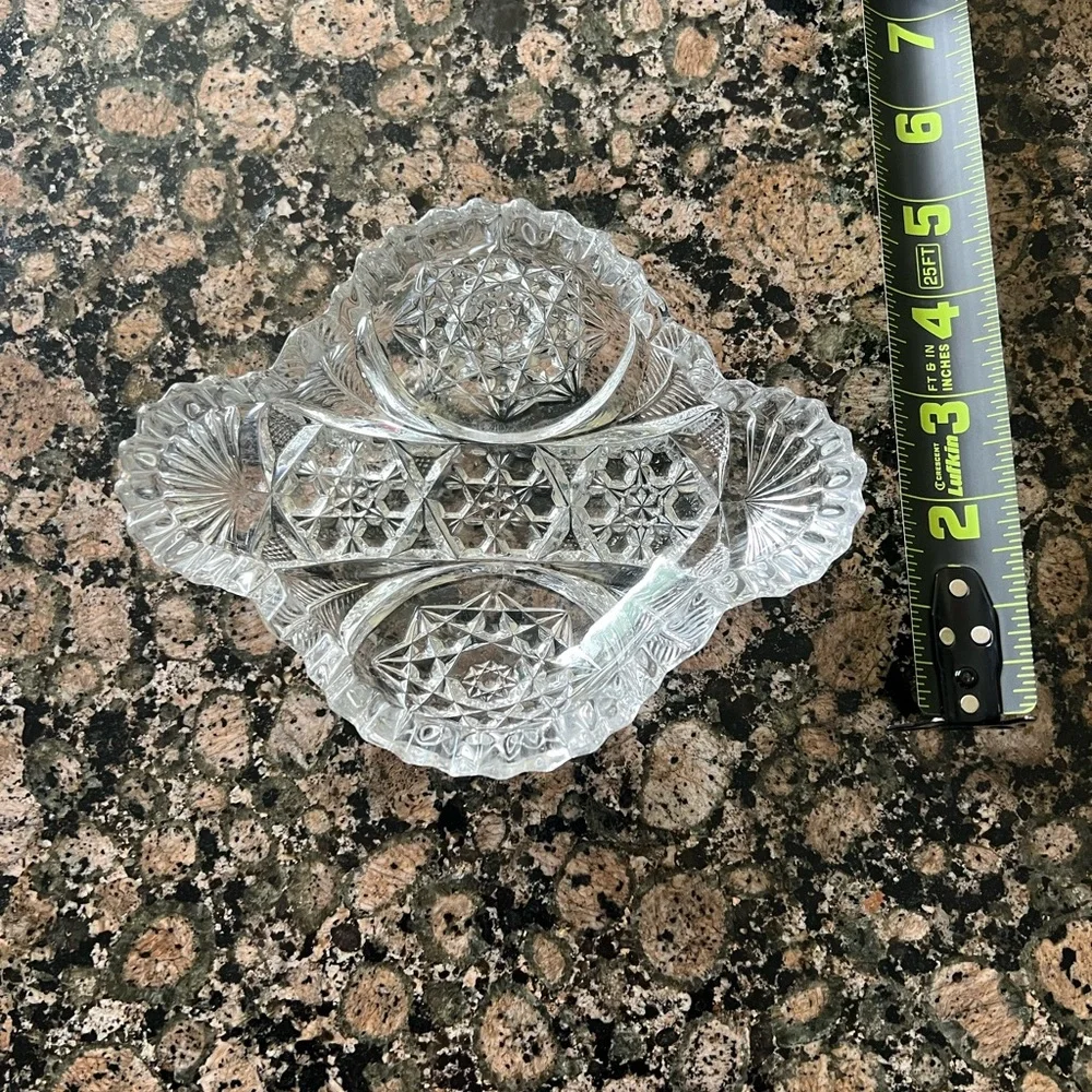 Vintage Glass Relish Dish EUC